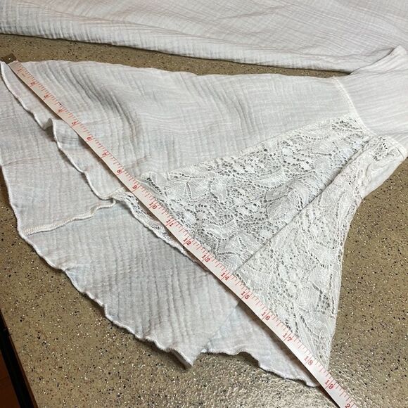 L*Space Boho Gauze & Embroidered Mini Babydoll Dress Cream sz S - Picture 12 of 16